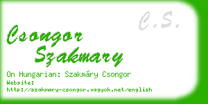 csongor szakmary business card